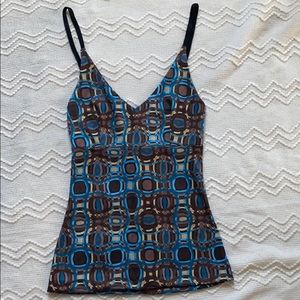 Adjustable spaghetti strap colorful tank.